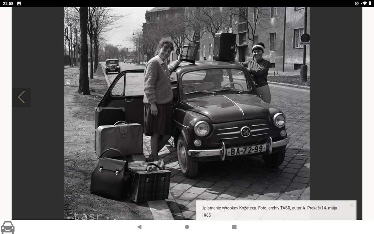 Stará Bratislava, Fiat 600, auto so značkou BA-72-99