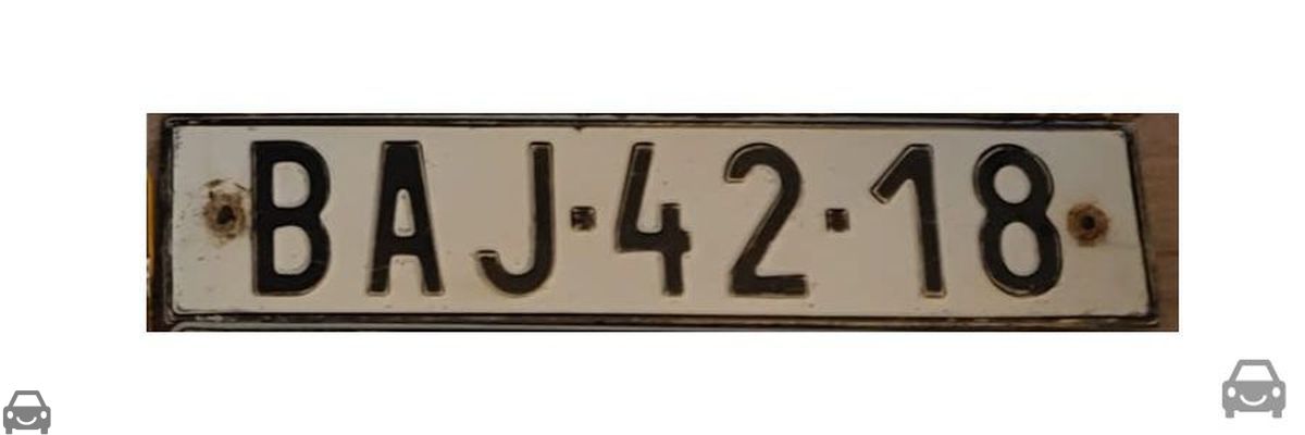 Stará Bratislava, auto so značkou BAJ-42-18